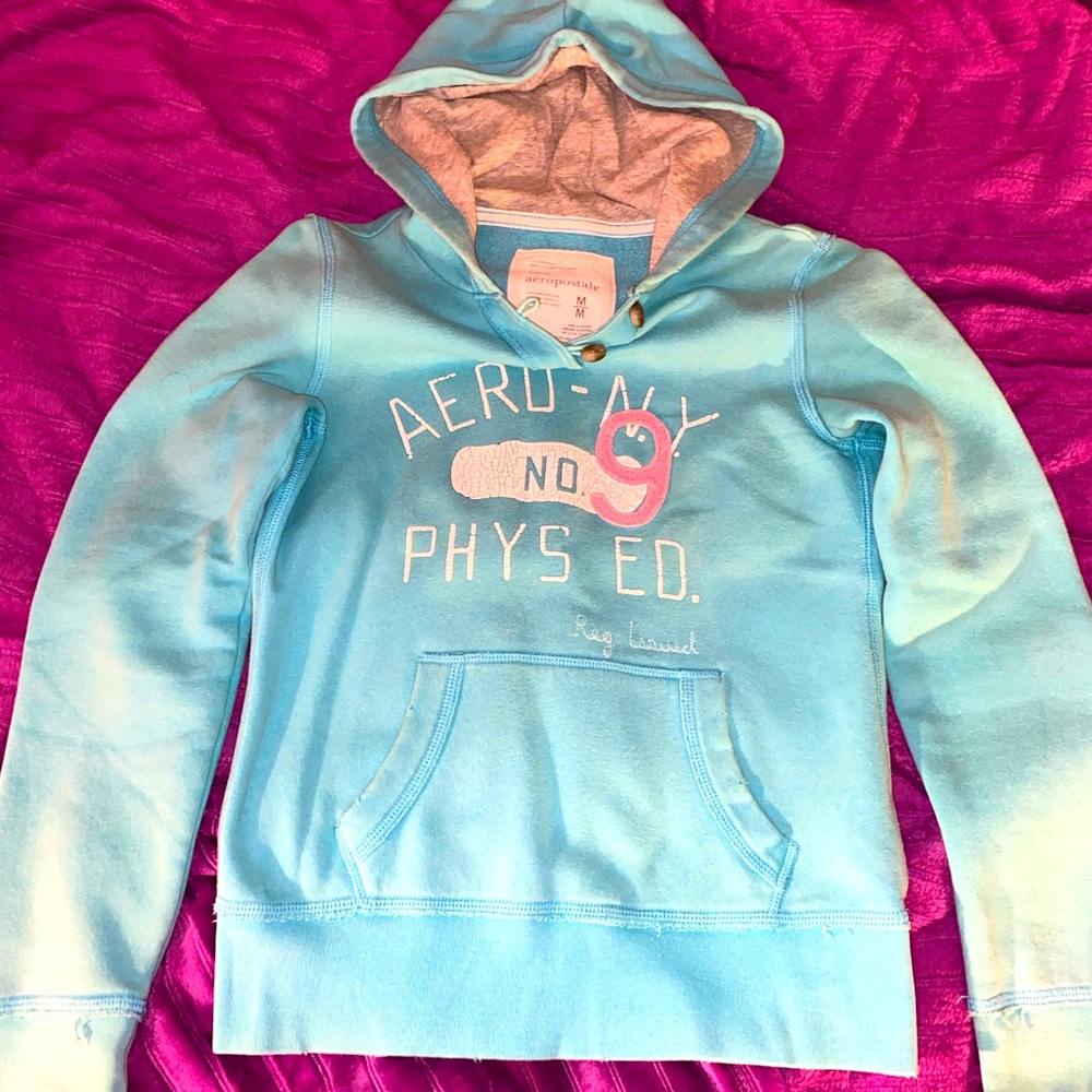 Aeropostale, girls medium, light blue hoodie